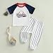 Canis Baby Boys First Birthday Outfit Rookie of the Year Baseball Shirt and Striped Pants Set 1st Birthday Clothes (White Short Sleeve, 12-18 Months)