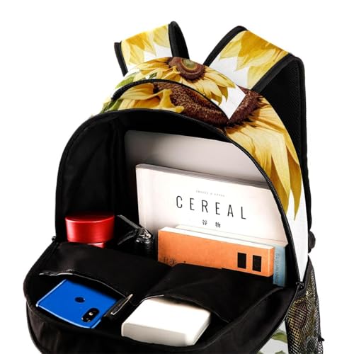 Sac à dos tournesol multicolore léger avec compartiment principal et poche avant - 4