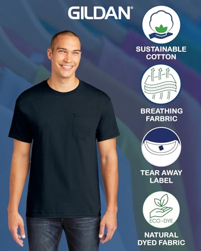 Gildan 5300 Pocket T-Shirts for Men, Bulk Undershirts for Men Multipack - Heavy Cotton Crewneck Pocket Tee Shirts3