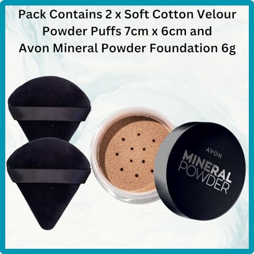 Powder Puff And Mineral Powder Foundation Bundle - Foundation Powder for a Natural Glow, SPF15 6g with Roshearry Powder Puff Face Triangle x2 Precise Application, Flawless Finish. (Ivory, 6g) - Image 3