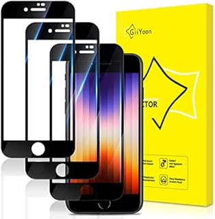 GiiYoon-3 PACK Screen Protector for iPhone SE 2022/2020, iPhone 6/7/8 Tempered Glass [HD Full Coverage] [Easy Installation] [Scratch Resistant] [9H Hardness] [Bubble Free] Protection Film