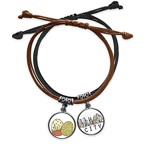 Bracelet corde Fleur de Pâques en cuir Sidi et cordon tressé fait main