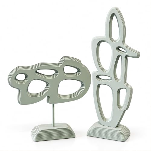 Symbiosis Soyut Ahşap Heykel Seti, 2'li Set