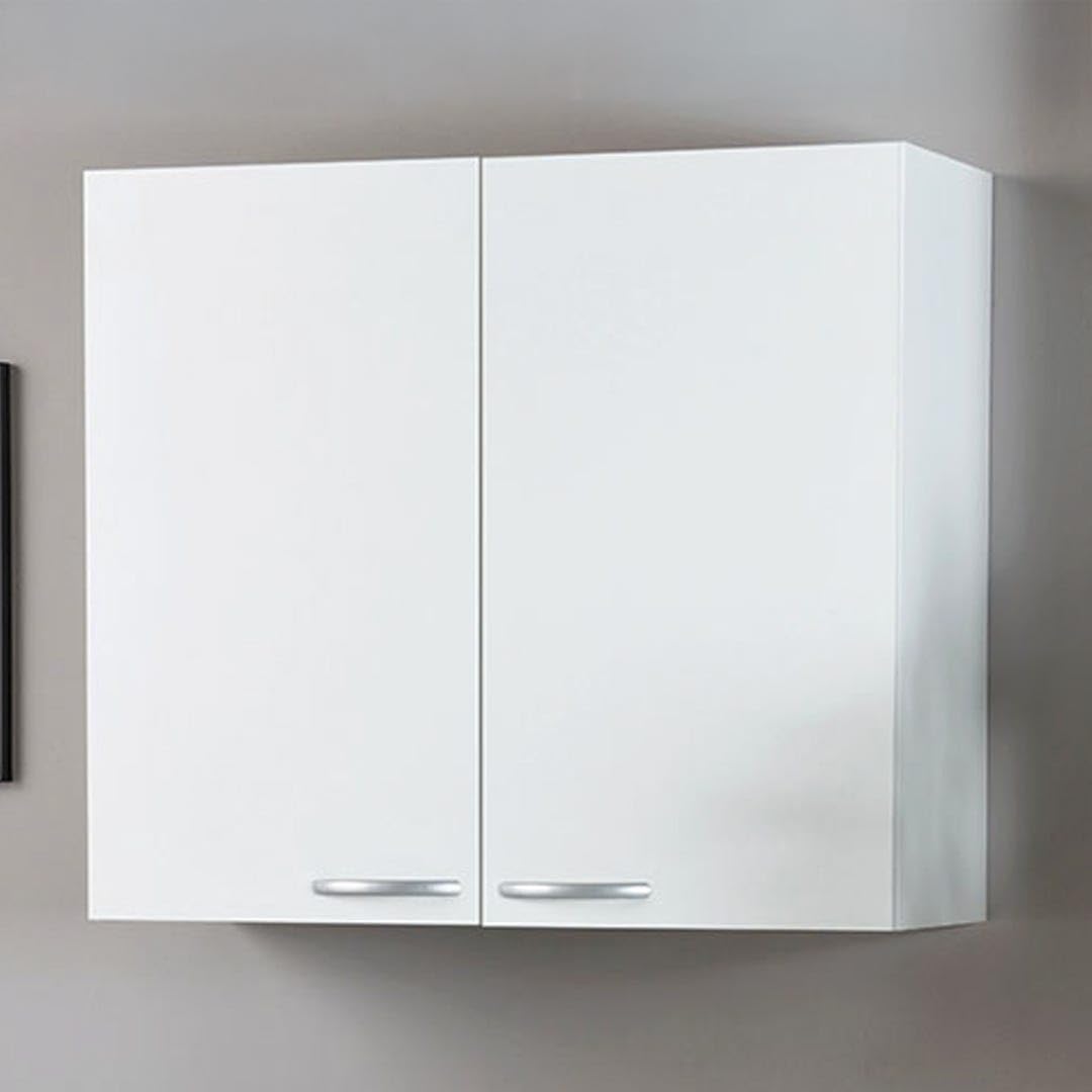 Trentiner Pensile Scolapiatti 80 cm Bianco con 2 Ante e 2 Ripiani - Stile Moderno e Salvaspazio