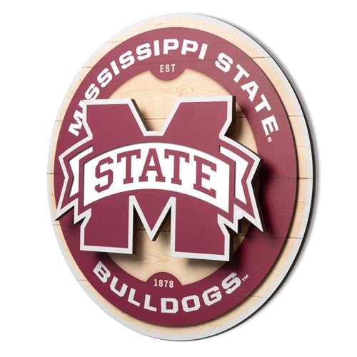 YouTheFan NCAA Mississippi State Bulldogs 3D Circle Backer Wall Art