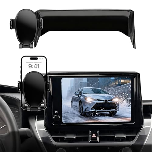 Phone Mount for Toyota Corolla (2019-2025 2026,8") / Corolla Hatchback (19-26) / Corolla Cross (2022-2026), 360° Adjustable Dashboard Car Mount, Hands Free Mobile Holder, with Storage Box, Car Gifts