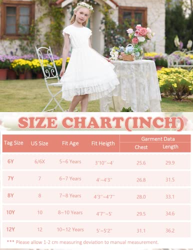 Girl Summer Ruffle Dress Lace Backless Easter Dress White Birthday Dress White 8 Years #TOP4