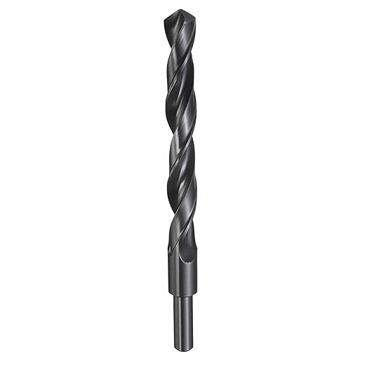 HARFINGTON 15mm Drill Bit 10mm Reduced Shank Round 4241 High Speed Steel Nitriding Black 118° Standard Point for Plastic Wood Copper Aluminum Iron Medium Soft Metal