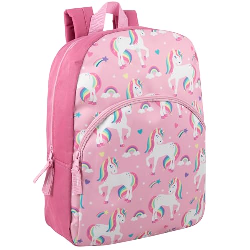 Trail maker 15 Inch Kids Backpacks for Boys & Girls | Preschool, Kindergarten, Elementary School Backpacks with Adjustable, Padded Straps (Unique Unicorns)