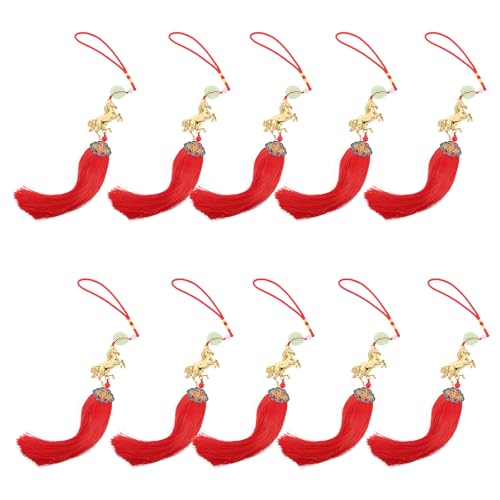 Pendentif Nœud de Cheval du Zodiaque Décoration Bureau et Pompon Élégant - 2
