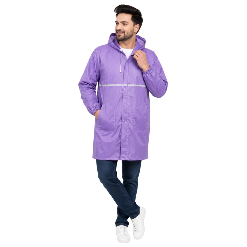 (𝐒𝐩𝐞𝐜𝐢𝐚𝐥 𝟏𝟓 𝐘𝐞𝐚𝐫𝐬 𝐖𝐚𝐫𝐫𝐚𝐧𝐭𝐲 Waterproof Raincoat for Men & Women with Hood, Lightweight Reusable Polyester Rain Suit with Storage Pouch, Full Body Rainwear for Bike-image-25