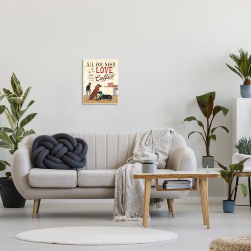 Image of Love Coffee Cats Dogs Letter, 13 x 19 Inch Mounted Print on Wall Plaque
