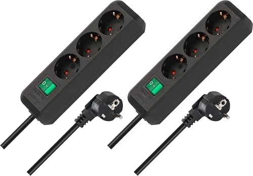 Brennenstuhl Set Eco-Line de 2 unités, multiprise 3 Prises