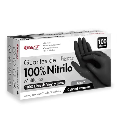 caja de guantes de nitrilo negro marca Best Trading