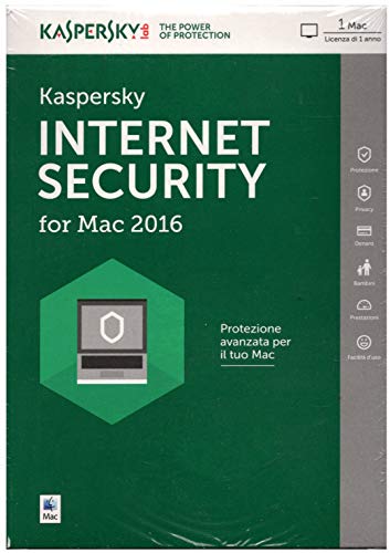Kaspersky Lab Kaspersky Internet Security for Mac 2016 - Seguridad y antivirus (Full license, Mac OS X 10.10 Yosemite, Mac OS X 10.11 El Capitan, Mac OS X 10.9 Mavericks)
