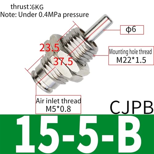 Cilindro neumático de simple efecto CJPB15-5-B con pasador de resorte compacto 3