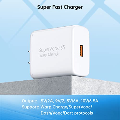 65W For Oneplus 9 Pro Charger, Wall Warp Charger Supervooc For Oneplus 11 10 Pro 9R 9Rt 8T 8 7T 7 6 6T 5T Nord N20 Se N300 Ce 2 Lite 2T 10R N100 N200 30W One Plus Dash Charge 6.6Ft Usb-A To C Cord #TOP2