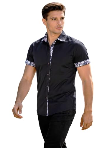 Chemise manches courtes homme noire Jandukar taille S anti-col lâche pour rester soigné