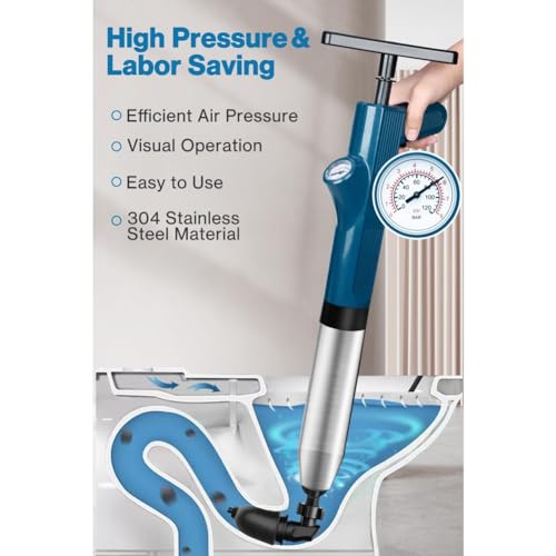 Dewedrt WC Embolo Set, hogedruk-luchtreiniger, afvoer, hindernissenverwijderaar voor badkamer, toilet afvoerreiniger - Image 3