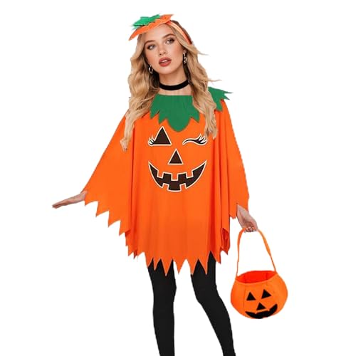 SECBOO 3PCS Pumpkin Costume for Women Adults - Halloween Pumpkin
