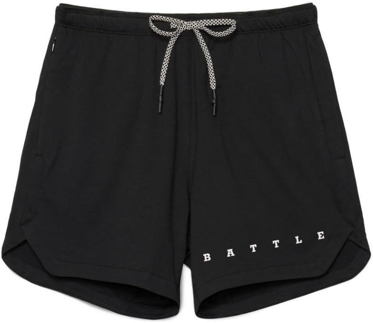Battle Sports Fly 2.0 Men's Athletic Shorts - Lightweight 7” Inseam Sweat Wicking Drawstring Shorts with Built-in Cell Pocket