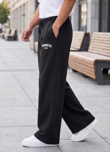 BARKEYO Men's Black Cotton Baggy Trackpants - Image 4