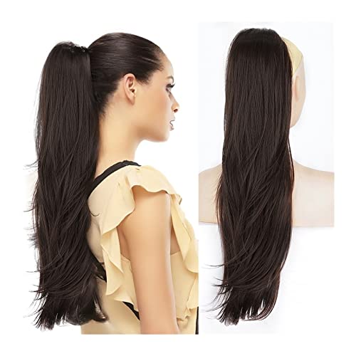 Ponytail Extension 26inch Long Wavy Drawstring Ponytail Multi-layered Synthesic Clip
