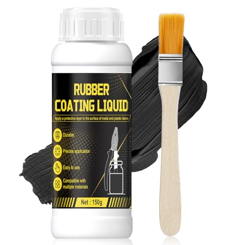 NoxGule 150g Multi Purpose Rubber Coating Rubber Paint Black Liquid rubber Waterproof Sealant Waterproof Flexible Protective Coating for Pliers and Jewelry Tools (Black-B)