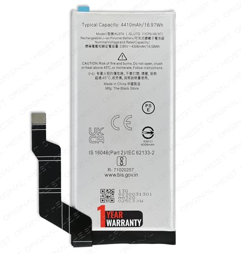 Image of Battery GLU7G for Google Pixel 6a 5G GX7AS, GB62Z, G1AZG - 4410mAh with 1 Year Warranty* (Charcoal)