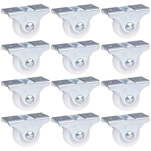 Demarsen Lot de 12 Petite Roulettes pour Meubles Roulettes 25 mm Petites Roulettes en Caoutchouc Directionnelles Mini Roulettes avec Vis en Métal Cover