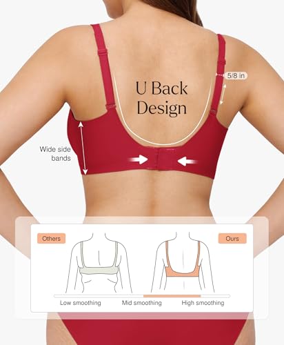 Wireless Push Up Bra Womens Bras Seamless Bralettes No Underwire Red — view 3