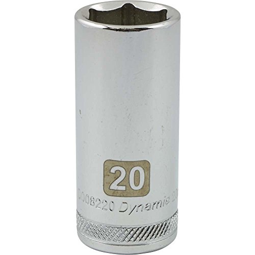 Dynamic Tools 3/8" Drive 6 Point Metric, 20mm Deep Length, Chrome Finish Socket
