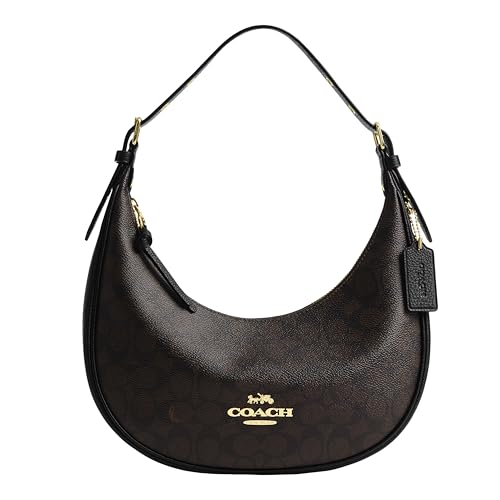 Coach Bailey Hobo in Signature Canvas, IM/Walnut/Black