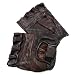 New Brown Genuine Leather Motorcycle Driving Cycling Weight Lifting Fingerless Gloves (Medium)