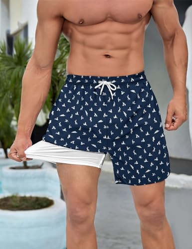 Partrest Mens Swim Trunks with Compression Liner Men Quick Dry Beach Swimsuit3