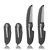4 Pack Folding Mustache Comb Portable Beard Comb Fine Teeth Beard Brush Plastic Mustache Brush Small Pocket Comb for Men Mustache Hair Care Styling Grooming