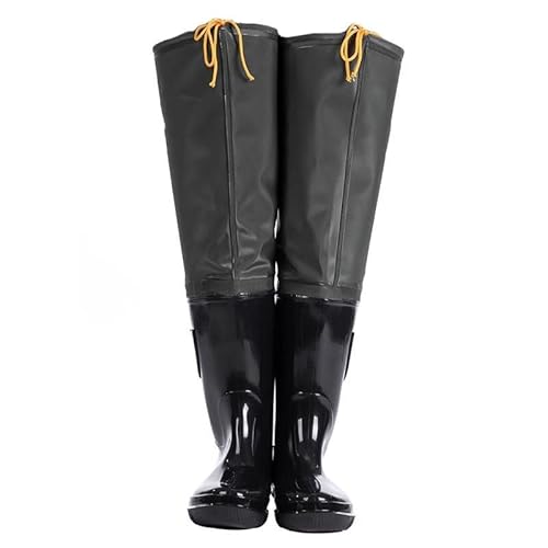 KPHYMOD Waterproof Hip Waders for Men Women Thick Beef Tendon Sole Lightweight Waterproof Hip Boots for Fishing Hunting(7.5)