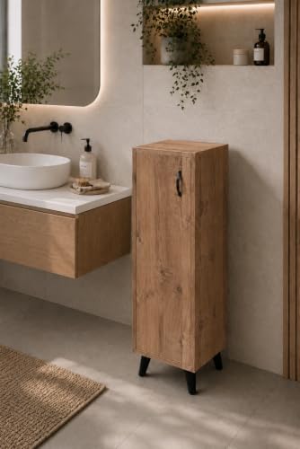 Atlantik Çam Tek Kapaklı 3 Raflı Banyo Dolabı Havlu Kiler Erzak Ekmek
