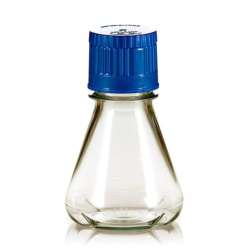 Frasco de cultivo Erlenmeyer PC autoclavable, 4.2 fl oz, base deflectada, 24bandeja