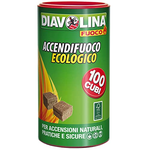 6PZ DIAVOLINA ACCENDIFUOCO ECOLOGICO 100 CUBETTI 15317