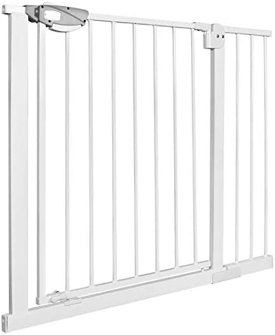 Aufun Barrière de sécurité pour escaliers sans perçage, barrière avec  Fermeture à Pression, Fermeture Automatique, Extensible avec Extension  séparée