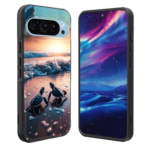 GFEWYTJYJ for Pixel 10 Pro XL Case,[10 FT Military Grade Drop Protection] Non-Slip Heavy Duty Shockproof Phone Case for Google Pixel 10 Pro XL 6.8 Inch 2025,Sea Turtles