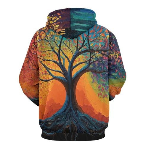 Pull manches longues branches d'automne sweat à capuche avec cordon