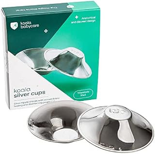 Nipple Shields in Tri-Laminate Silver, Nickel-Free - Nipple Shields for Nursing Newborn - Breast Pads for Prevention and Treatment of Nursing Breast Fissures |Medical Device Class 1 Koala Silver Cup