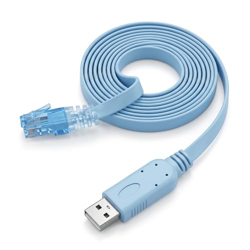 Image of Xevtrak Ethernet to Usb Cable, USB to RJ45 Console Cable Compatible for Cisco, Usb to Rj45 Console Cable, Routers Switches Ethernet Cable with PL2303 Chip, Ethernet to USB Console Connection