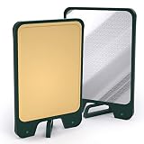 Khooming Double Sided 304 Stainless Steel Cutting Board with Self Stand Hanle, Large Plastic Choppin
