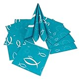 servietten konfirmation fisch Größe: 33 x 33 cm Oblique Unique® 20 Fisch Servietten Kommunion Taufe Konfirmation Weihnachten Türkis Taufdeko Deko Tischdeko