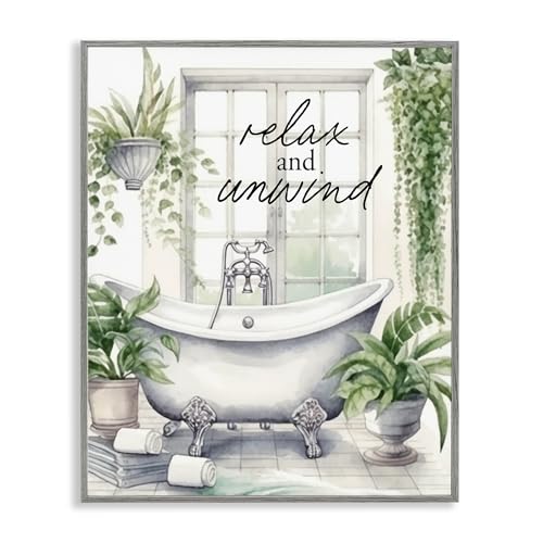Poster encadré Relax Unwind Bath pour rompre la monotonie des murs gris