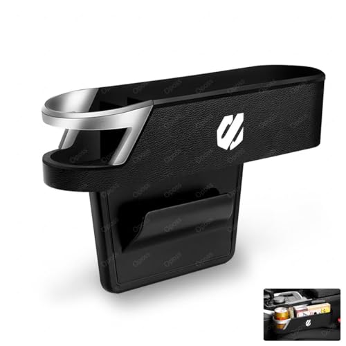 アルファード 車用サイド収納ボックスシートポケットアルファード 20系 30系 40系 車用 シート隙間埋め シート 車席隙間ポケット 車用ドリンクホルダー 小物入れ付き 落下防止 (助手席用/1個,ブラック)