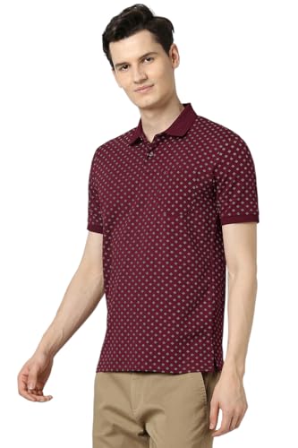 Image of Peter England Men's Cotton Regular Fit All Over Printed T-Shirt | Rich